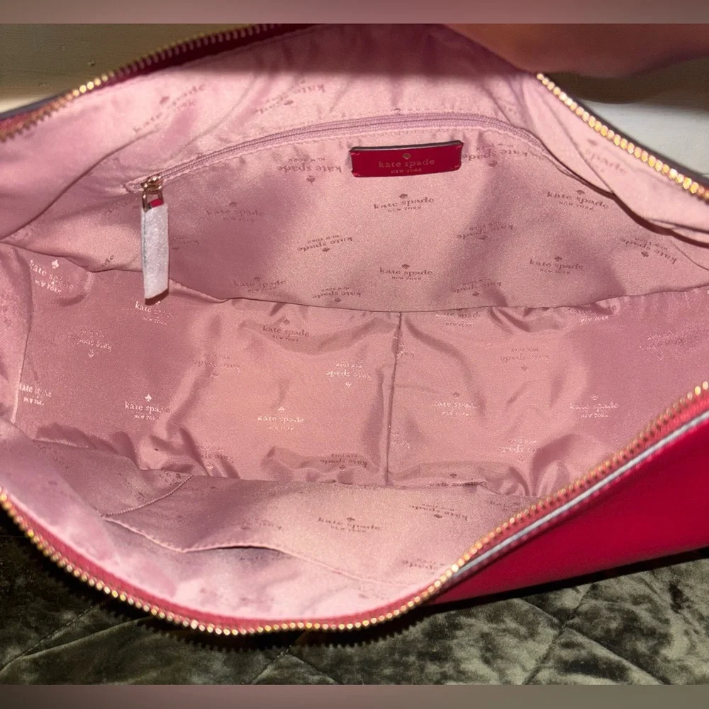 Kate Spade Large Nova Crescent Shoulder Bag Red Jam NWOT - Picture 4 of 6